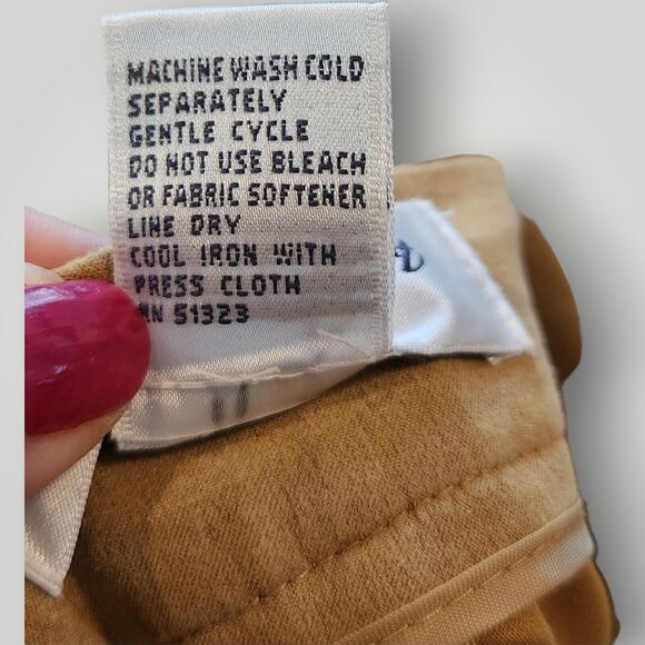 Judith Hart Women's 16 Khaki Tan Brushed Poly Suede-Like Chino Pants - Picture 3 of 9